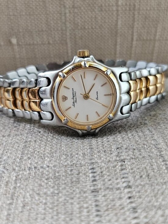 Vintage Jules Jurgenson Ladies Wristwatch Analog Quartz Silver/Gold Tone Watch main image 6